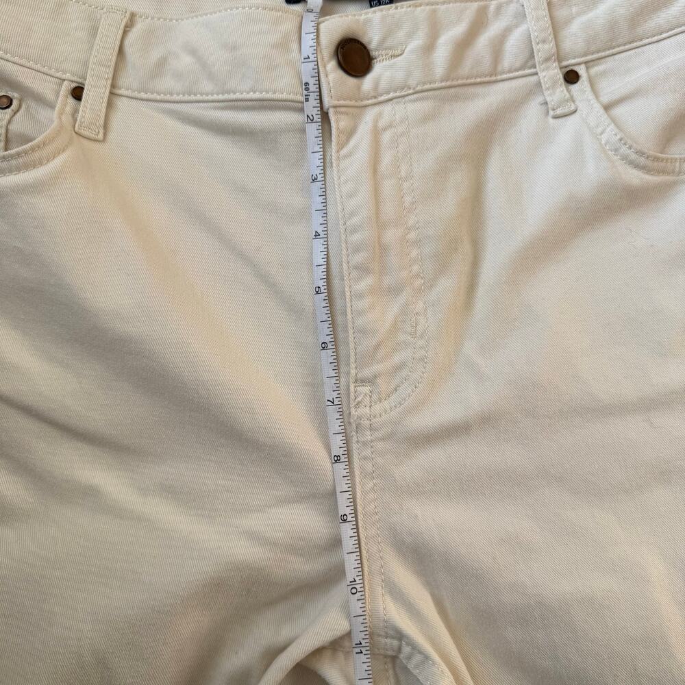 Boden Girlfriend Cream Denim Straight Leg Jeans Size 12 Regular Classic Preppy - Picture 5 of 10